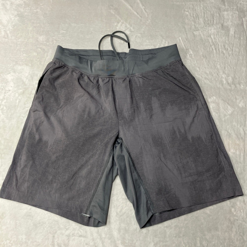 Lululemon T.H.E. Unlined Shorts 9" Chevron Jacquard Gray Gym Workout Mens XL